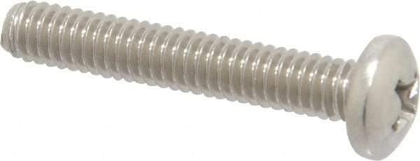 Value Collection - #8-32 UNC, 1" Length Under Head Phillips Drive Machine Screw - Pan Head, Grade 18-8 Stainless Steel, Uncoated, Without Washer - Americas Industrial Supply