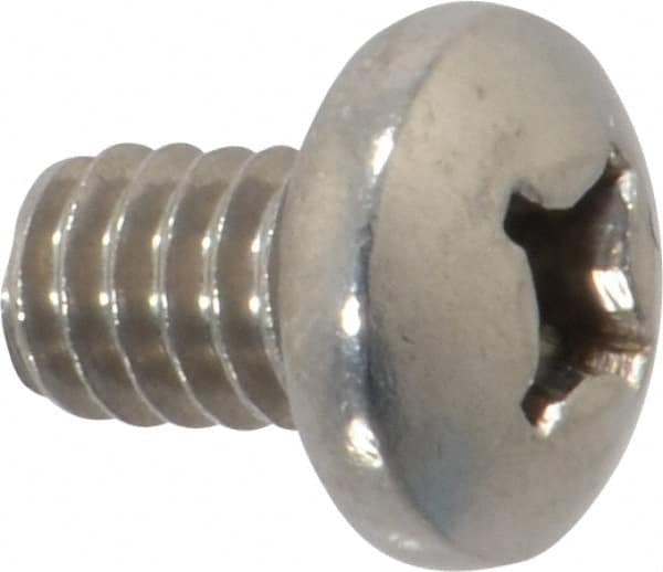 Value Collection - 1/4-20 UNC, 3/8" Length Under Head Phillips Drive Machine Screw - Pan Head, Grade 18-8 Stainless Steel, Uncoated, Without Washer - Americas Industrial Supply