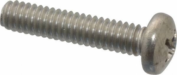 Value Collection - 1/4-20 UNC, 1-1/4" Length Under Head Phillips Drive Machine Screw - Pan Head, Grade 18-8 Stainless Steel, Uncoated, Without Washer - Americas Industrial Supply