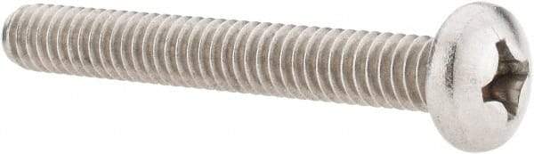 Value Collection - 1/4-20 UNC, 2" Length Under Head Phillips Drive Machine Screw - Pan Head, Grade 18-8 Stainless Steel, Uncoated, Without Washer - Americas Industrial Supply
