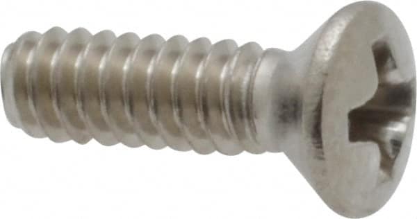 Value Collection - #4-40 UNC, 3/8" OAL Phillips Drive Machine Screw - Oval Head, Grade 18-8 Stainless Steel, Uncoated, Without Washer - Americas Industrial Supply