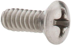 Value Collection - #6-32 UNC, 3/8" OAL Phillips Drive Machine Screw - Oval Head, Grade 18-8 Stainless Steel, Uncoated, Without Washer - Americas Industrial Supply