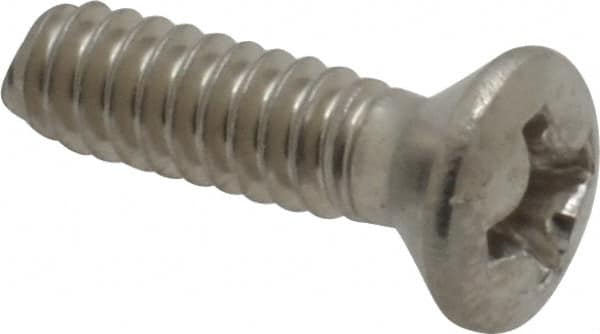 Value Collection - #6-32 UNC, 1/2" OAL Phillips Drive Machine Screw - Oval Head, Grade 18-8 Stainless Steel, Uncoated, Without Washer - Americas Industrial Supply