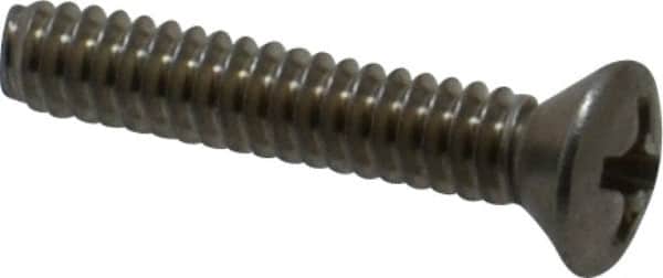 Value Collection - #6-32 UNC, 3/4" OAL Phillips Drive Machine Screw - Oval Head, Grade 18-8 Stainless Steel, Uncoated, Without Washer - Americas Industrial Supply