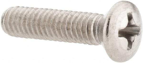 Value Collection - #8-32 UNC, 3/4" OAL Phillips Drive Machine Screw - Oval Head, Grade 18-8 Stainless Steel, Uncoated, Without Washer - Americas Industrial Supply