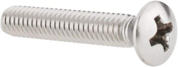 Value Collection - #8-32 UNC, 1" OAL Phillips Drive Machine Screw - Oval Head, Grade 18-8 Stainless Steel, Uncoated, Without Washer - Americas Industrial Supply