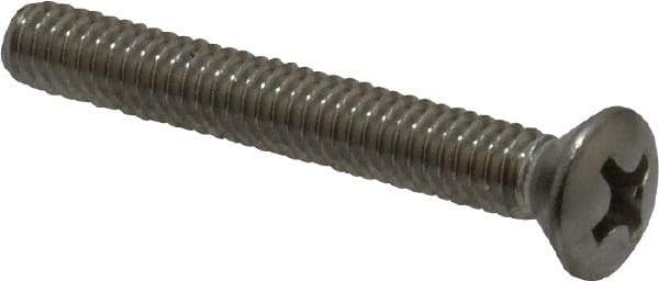 Value Collection - #8-32 UNC, 1-1/4" OAL Phillips Drive Machine Screw - Oval Head, Grade 18-8 Stainless Steel, Uncoated, Without Washer - Americas Industrial Supply