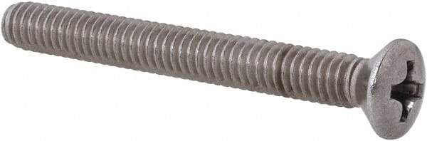 Value Collection - #8-32 UNC, 1-1/2" OAL Phillips Drive Machine Screw - Oval Head, Grade 18-8 Stainless Steel, Uncoated, Without Washer - Americas Industrial Supply