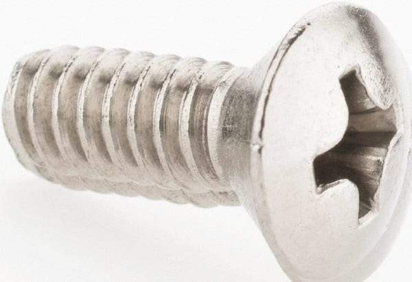 Value Collection - #10-24 UNC, 1/2" OAL Phillips Drive Machine Screw - Oval Head, Grade 18-8 Stainless Steel, Uncoated, Without Washer - Americas Industrial Supply