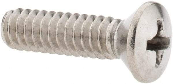 Value Collection - #10-24 UNC, 3/4" OAL Phillips Drive Machine Screw - Oval Head, Grade 18-8 Stainless Steel, Uncoated, Without Washer - Americas Industrial Supply