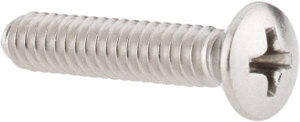 Value Collection - #10-24 UNC, 1" OAL Phillips Drive Machine Screw - Oval Head, Grade 18-8 Stainless Steel, Uncoated, Without Washer - Americas Industrial Supply