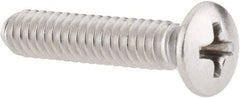 Value Collection - #10-24 UNC, 1" OAL Phillips Drive Machine Screw - Oval Head, Grade 18-8 Stainless Steel, Uncoated, Without Washer - Americas Industrial Supply