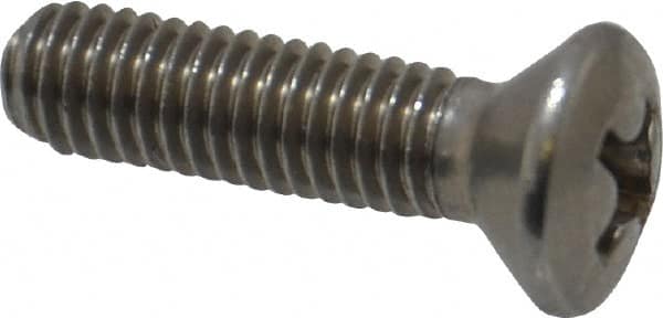 Value Collection - #10-32 UNF, 3/4" OAL Phillips Drive Machine Screw - Oval Head, Grade 18-8 Stainless Steel, Uncoated, Without Washer - Americas Industrial Supply
