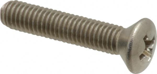 Value Collection - #10-32 UNF, 1" OAL Phillips Drive Machine Screw - Oval Head, Grade 18-8 Stainless Steel, Uncoated, Without Washer - Americas Industrial Supply