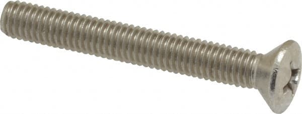 Value Collection - #10-32 UNF, 1-1/2" OAL Phillips Drive Machine Screw - Oval Head, Grade 18-8 Stainless Steel, Uncoated, Without Washer - Americas Industrial Supply