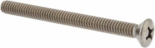Value Collection - 1/4-20 UNC, 3" OAL Phillips Drive Machine Screw - Oval Head, Grade 18-8 Stainless Steel, Uncoated, Without Washer - Americas Industrial Supply