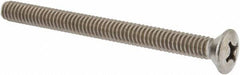Value Collection - 1/4-20 UNC, 3" OAL Phillips Drive Machine Screw - Oval Head, Grade 18-8 Stainless Steel, Uncoated, Without Washer - Americas Industrial Supply