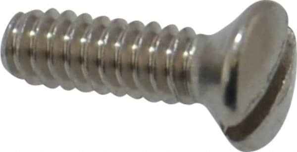 Value Collection - #4-40 UNC, 3/8" OAL Slotted Drive Machine Screw - Oval Head, Grade 18-8 Stainless Steel, Uncoated, Without Washer - Americas Industrial Supply
