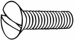 Value Collection - M4x0.70 Metric Coarse, 30mm OAL Slotted Drive Machine Screw - Oval Head, Grade 18-8 & A2 Stainless Steel, Uncoated, Without Washer - Americas Industrial Supply
