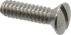 Value Collection - #6-32 UNC, 1/2" OAL Slotted Drive Machine Screw - Oval Head, Grade 18-8 Stainless Steel, Uncoated, Without Washer - Americas Industrial Supply