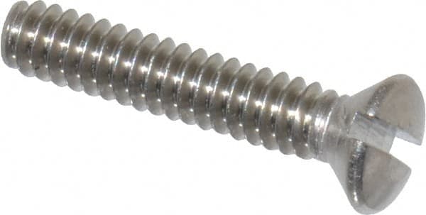 Value Collection - #6-32 UNC, 3/4" OAL Slotted Drive Machine Screw - Oval Head, Grade 18-8 Stainless Steel, Uncoated, Without Washer - Americas Industrial Supply