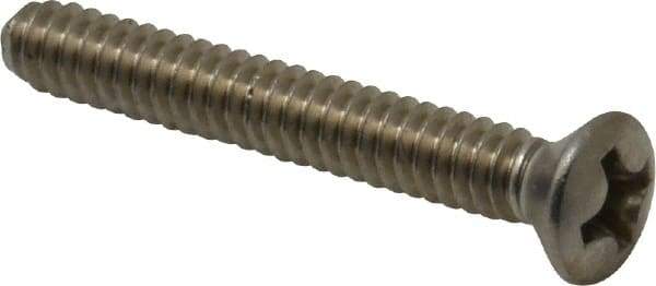 Value Collection - #6-32 UNC, 1" OAL Slotted Drive Machine Screw - Oval Head, Grade 18-8 Stainless Steel, Uncoated, Without Washer - Americas Industrial Supply