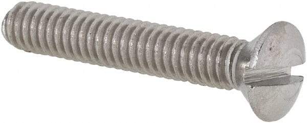 Value Collection - #8-32 UNC, 1" OAL Slotted Drive Machine Screw - Oval Head, Grade 18-8 Stainless Steel, Uncoated, Without Washer - Americas Industrial Supply