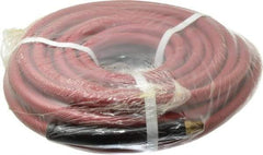 Made in USA - 1/4" ID x 1/2" OD 50' Long Multipurpose Air Hose - MNPT x MNPT Ends, 300 Working psi, 1/4" Fitting, Red - Americas Industrial Supply
