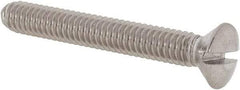 Value Collection - #8-32 UNC, 1-1/4" OAL Slotted Drive Machine Screw - Oval Head, Grade 18-8 Stainless Steel, Uncoated, Without Washer - Americas Industrial Supply