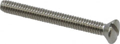 Value Collection - #8-32 UNC, 1-1/2" OAL Slotted Drive Machine Screw - Oval Head, Grade 18-8 Stainless Steel, Uncoated, Without Washer - Americas Industrial Supply