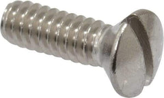 Value Collection - #10-24 UNC, 5/8" OAL Slotted Drive Machine Screw - Oval Head, Grade 18-8 Stainless Steel, Uncoated, Without Washer - Americas Industrial Supply
