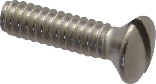 Value Collection - #10-24 UNC, 3/4" OAL Slotted Drive Machine Screw - Oval Head, Grade 18-8 Stainless Steel, Uncoated, Without Washer - Americas Industrial Supply