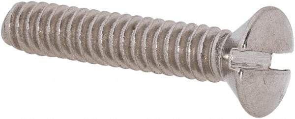 Value Collection - #10-24 UNC, 1" OAL Slotted Drive Machine Screw - Oval Head, Grade 18-8 Stainless Steel, Uncoated, Without Washer - Americas Industrial Supply