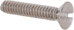 Value Collection - #10-24 UNC, 1" OAL Slotted Drive Machine Screw - Oval Head, Grade 18-8 Stainless Steel, Uncoated, Without Washer - Americas Industrial Supply