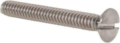 Value Collection - #10-24 UNC, 1-1/2" OAL Slotted Drive Machine Screw - Oval Head, Grade 18-8 Stainless Steel, Uncoated, Without Washer - Americas Industrial Supply