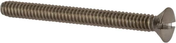 Value Collection - #10-24 UNC, 2" OAL Slotted Drive Machine Screw - Oval Head, Grade 18-8 Stainless Steel, Uncoated, Without Washer - Americas Industrial Supply