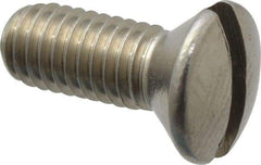 Value Collection - #10-32 UNF, 1/2" OAL Slotted Drive Machine Screw - Oval Head, Grade 18-8 Stainless Steel, Uncoated, Without Washer - Americas Industrial Supply