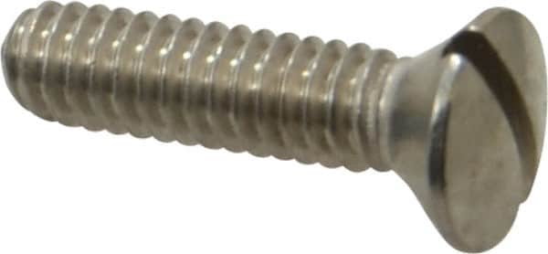 Value Collection - 1/4-20 UNC, 1" OAL Slotted Drive Machine Screw - Oval Head, Grade 18-8 Stainless Steel, Uncoated, Without Washer - Americas Industrial Supply