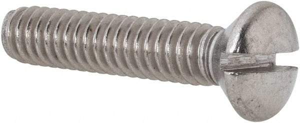 Value Collection - 1/4-20 UNC, 1-1/4" OAL Slotted Drive Machine Screw - Oval Head, Grade 18-8 Stainless Steel, Uncoated, Without Washer - Americas Industrial Supply