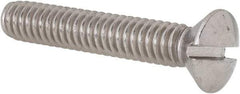 Value Collection - 1/4-20 UNC, 1-1/2" OAL Slotted Drive Machine Screw - Oval Head, Grade 18-8 Stainless Steel, Uncoated, Without Washer - Americas Industrial Supply