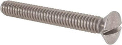 Value Collection - 1/4-20 UNC, 2" OAL Slotted Drive Machine Screw - Oval Head, Grade 18-8 Stainless Steel, Uncoated, Without Washer - Americas Industrial Supply