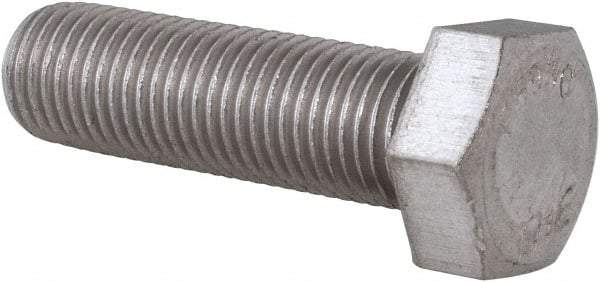 Value Collection - 3/8-24 UNF, 1-1/4" Length Under Head Hex Head Cap Screw - Grade 18-8 Stainless Steel, 9/16" Hex - Americas Industrial Supply