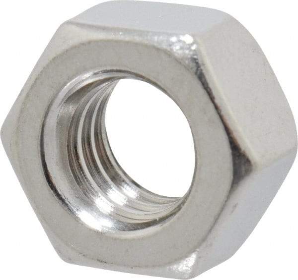 Value Collection - 5/16-18 UNC Stainless Steel Right Hand Hex Nut - 1/2" Across Flats, 17/64" High, Uncoated - Americas Industrial Supply