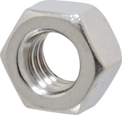 Value Collection - 5/16-18 UNC Stainless Steel Right Hand Hex Nut - 1/2" Across Flats, 17/64" High, Uncoated - Americas Industrial Supply