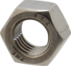 Value Collection - 3/8-16 UNC Stainless Steel Right Hand Hex Nut - 9/16" Across Flats, 21/64" High, Uncoated - Americas Industrial Supply