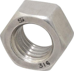 Value Collection - 5/8-11 UNC Stainless Steel Right Hand Hex Nut - 15/16" Across Flats, 35/64" High, Uncoated - Americas Industrial Supply