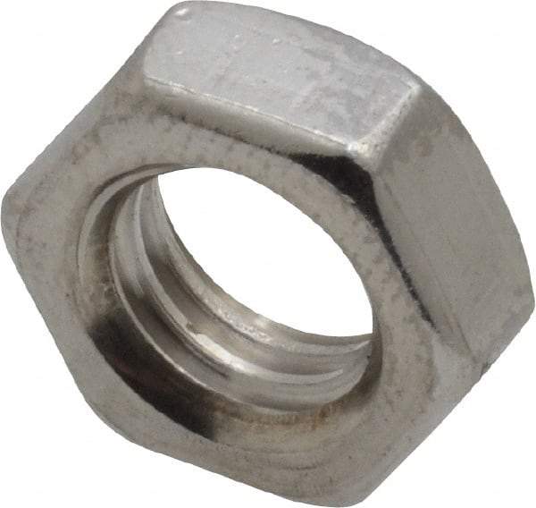 Value Collection - 3/8-16 UNC Stainless Steel Right Hand Hex Jam Nut - 9/16" Across Flats, 7/32" High, Uncoated - Americas Industrial Supply