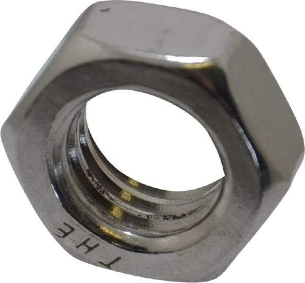 Value Collection - 1/2-13 UNC Stainless Steel Right Hand Hex Jam Nut - 3/4" Across Flats, 5/16" High, Uncoated - Americas Industrial Supply