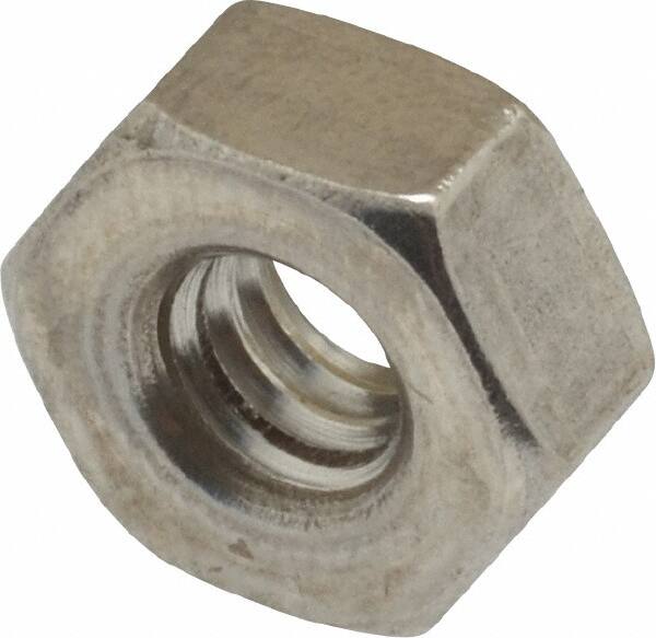 Value Collection - 1/4-20 UNC Stainless Steel Right Hand Heavy Hex Nut - 1/2" Across Flats, 15/64" High, Uncoated - Americas Industrial Supply