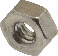 Value Collection - 1/4-20 UNC Stainless Steel Right Hand Heavy Hex Nut - 1/2" Across Flats, 15/64" High, Uncoated - Americas Industrial Supply